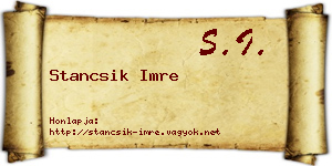 Stancsik Imre névjegykártya
