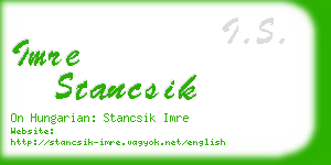 imre stancsik business card